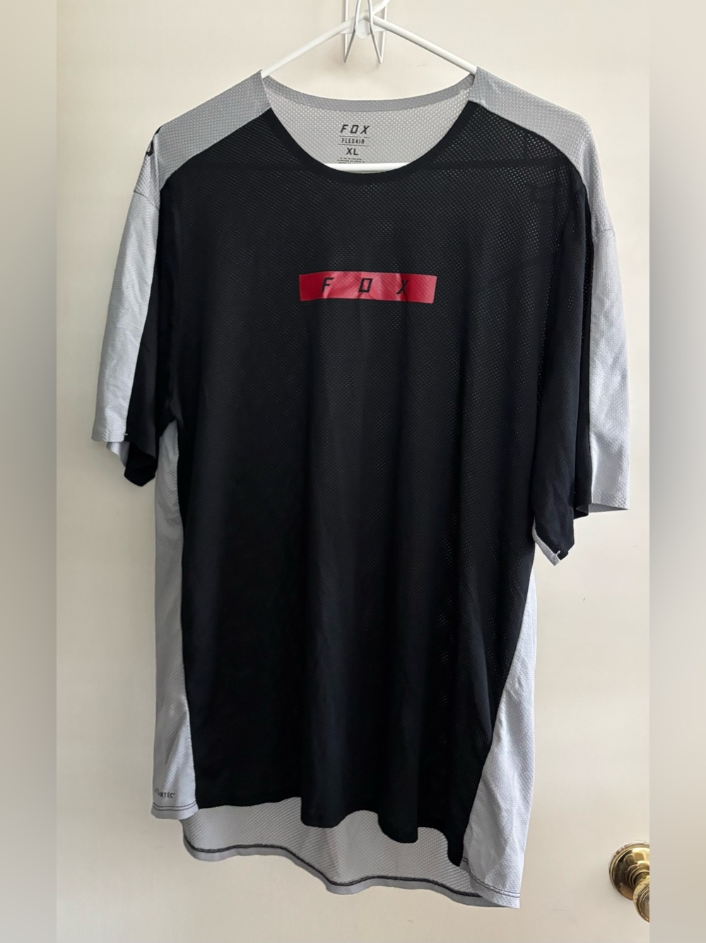Fox Racing Mens Flexair Polartec Jersey Grey Black Short Sleeve Shirt XL